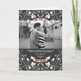 Cartão De Festividades Love Peace Joy Art Nouveau Flourish Photo