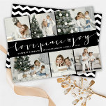 Cartão De Festividades Love Peace Joy Black Banda Modern 6 Photo Collage<br><div class="desc">Concebido por gordura*fa*estanho. Fácil de personalizar com seu próprio texto,  foto ou imagem. Para pedidos personalizados,  entre em contato direto com o . Aplicam-se taxas personalizadas. www.zazzle.com/fat_fa_tin www.zazzle.com/color_therapy www.zazzle.com/fatfatin_blue_knot www.zazzle.com/fatfatin_red_knot www.zazzle.com/fatfatin_mini_me www.zazzle.com/fatfatin_design www.zazzle.com/fatfatin_ink</div>