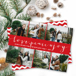 Cartão De Festividades Love Peace Joy Red Banda Modern 6 Photo Collage<br><div class="desc">Concebido por gordura*fa*estanho. Fácil de personalizar com seu próprio texto,  foto ou imagem. Para pedidos personalizados,  entre em contato direto com o . Aplicam-se taxas personalizadas. www.zazzle.com/fat_fa_tin www.zazzle.com/color_therapy www.zazzle.com/fatfatin_blue_knot www.zazzle.com/fatfatin_red_knot www.zazzle.com/fatfatin_mini_me www.zazzle.com/fatfatin_design www.zazzle.com/fatfatin_ink</div>