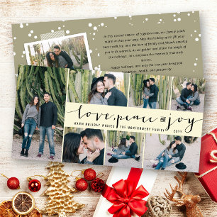 Cartão De Festividades Love Peace Joy Simple Trendy Script Modern 7 Foto