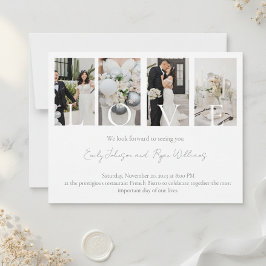 Cartão De Festividades Love Wedding Card with Four Photos