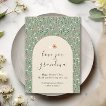 Love You Grandma Sage Green Mother's Day Card