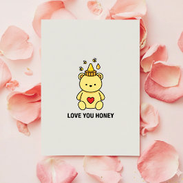 Cartão De Festividades Love You Honey Anniversary Style Valentine Card