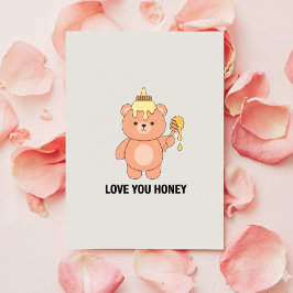 Cartão De Festividades Love You Honey Funny Cute Valentine Card Gift