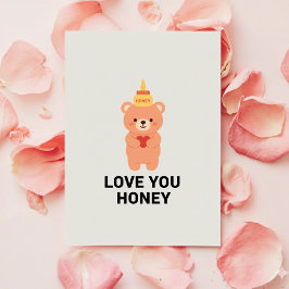 Cartão De Festividades Love You Honey Minimalist Valentine Love Card