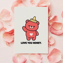 Cartão De Festividades Love You Honey Sweet Card for Valentine Gift