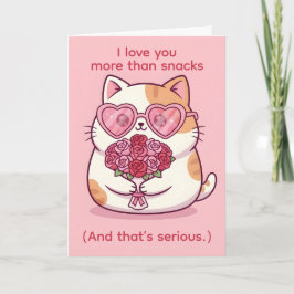 Cartão De Festividades Love You More Than Snacks — Funny Cat Valentine
