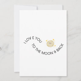 Cartão De Festividades Love You to Moon and Back Cute Minimal Valentine
