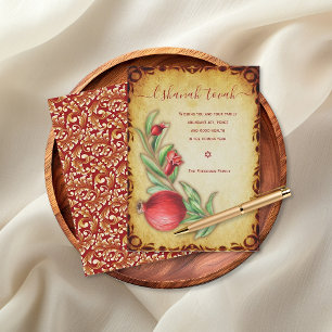 Cartão De Festividades L'shanah Tovah Feliz Rosh Hashanah Judaico