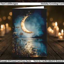 Cartão De Festividades Lua Cheia de Yule e Solstício de Inverno