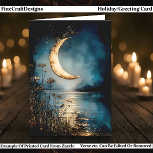 Cartão De Festividades Lua Cheia de Yule e Solstício de Inverno