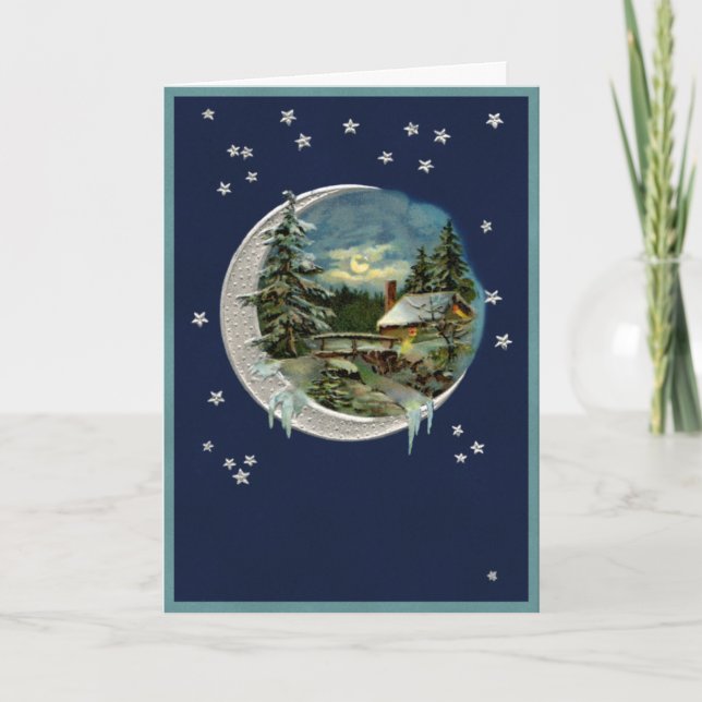 Cartão De Festividades Lua em Vermont (Frente)
