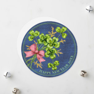 Cartão De Festividades Lucky Charm Shamrocks Vintage Feliz ano novo bonit