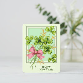 Cartão De Festividades Lucky Charm Shamrocks Vintage Feliz ano novo bonit