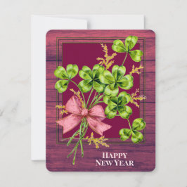 Cartão De Festividades Lucky Charm Shamrocks Vintage Feliz ano novo bonit