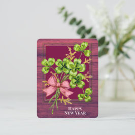 Cartão De Festividades Lucky Charm Shamrocks Vintage Feliz ano novo bonit