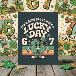Cartão De Festividades Lucky Day 67 Shamrock Kids Party Card