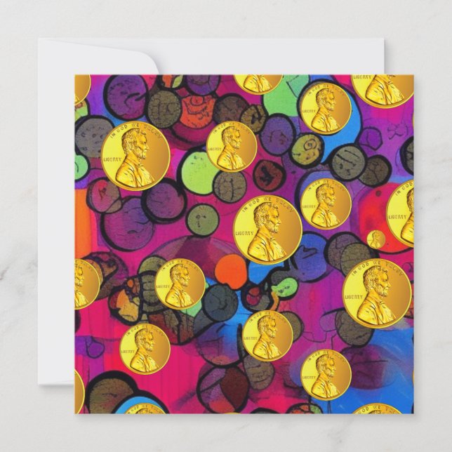 Cartão De Festividades Lucky Pennies (Frente)