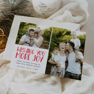 Cartão De Festividades LUCY Red Única Foto da Família Divertida Engraçada