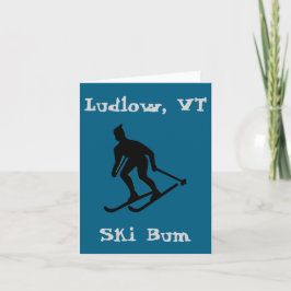 Cartão De Festividades Ludlow, VT Green Mountain Ski Bum (Esqui Vermont)