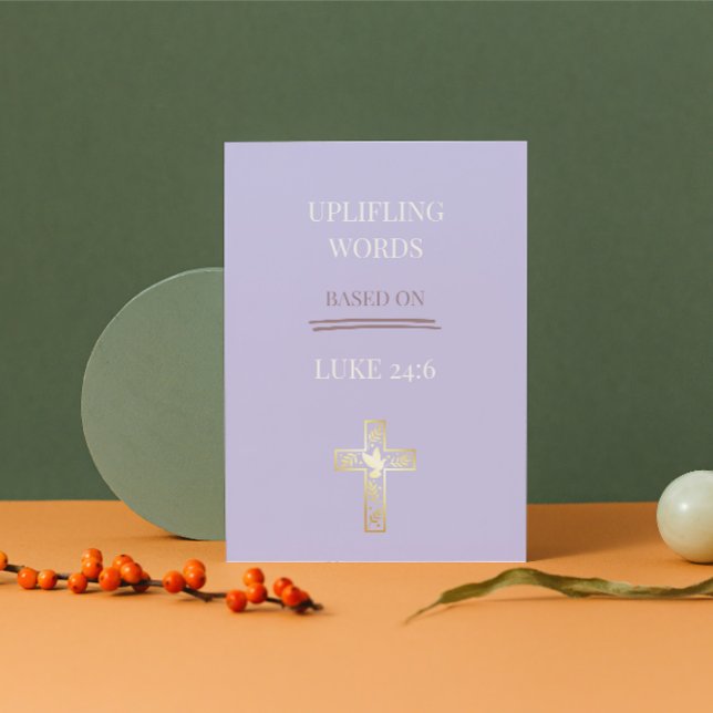 Cartão De Festividades Luke 24:6 Christian Reflection Card (He Is Alive — Share the Joy of Easter with Loved Ones)