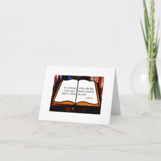 Cartão De Festividades Luke 2:11 Versículo da Bíblia KJV em Vitral