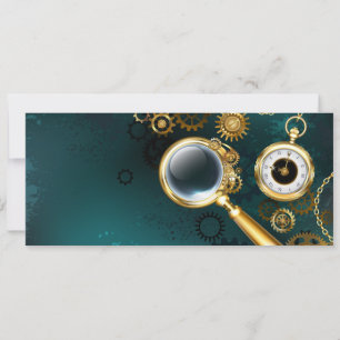 Cartão De Festividades Lupa no estilo Steampunk