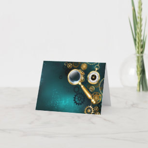 Cartão De Festividades Lupa no estilo Steampunk