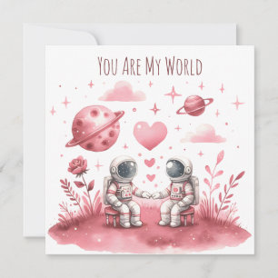Cartão De Festividades Lupercália Astronauta Amor Espacial no Dia dos Nam