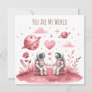 Cartão De Festividades Lupercália Astronauta Amor Espacial no Dia dos Nam