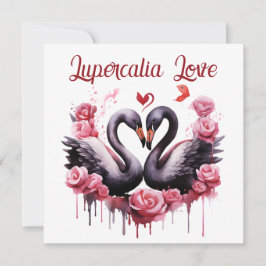 Cartão De Festividades Lupercalia Love Swans & Roses Valentine's Day