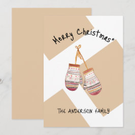 Cartão De Festividades Luvas de inverno de campo giro Feliz Natal