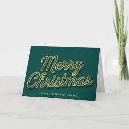 Cartão De Festividades Luxe Dourado Contorno Script Feliz Natal