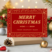 Luxuoso Vermelho e Dourado Antigo Feliz Natal Empr