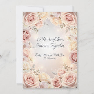 Cartão De Festividades Luxury 25th Wedding Anniversary Card – Romantic 