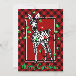 Cartão De Festividades Luzes brilhantes festivas do Natal Zebra brilhando