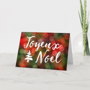 Cartão De Festividades Luzes das árvores de Joyeux Noël