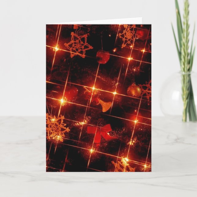 Cartão De Festividades Luzes das árvores de Natal brilham (Frente)