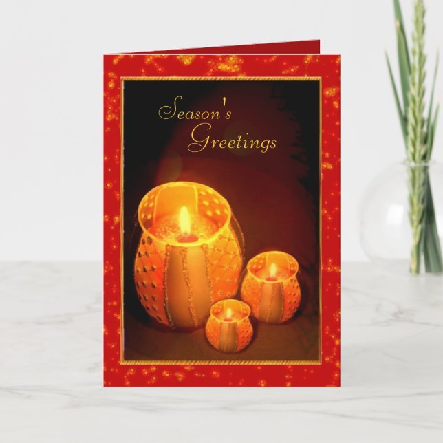 Cartão De Festividades Luzes das Velas (Frente)