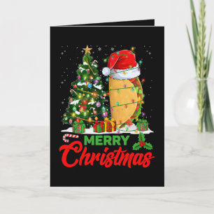 Cartão De Festividades Luzes de árvore de Natal engraçadas de taco mexica