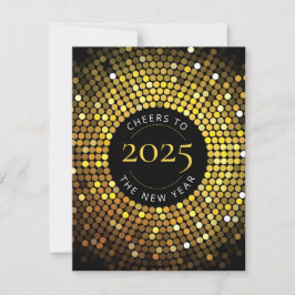 Cartão De Festividades Luzes de Círculo Brilhante Ano Novo