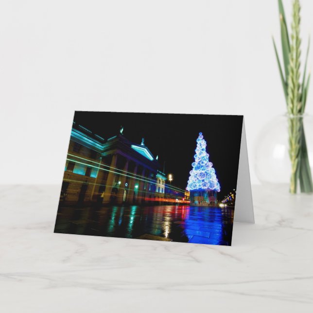 Cartão De Festividades Luzes de Dublin (Frente)