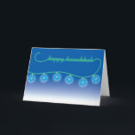 Cartão De Festividades Luzes de estrelas da placa Hanukkah<br><div class="desc">Veja nossa ampla seleção de cartões de Hanukkah e Hanukkah/Natal.  Estes também estão disponíveis como cartões na nossa congregação online - www.OurJewishCommunity.org - misturando judaísmo,  humanismo e tecnologia.</div>