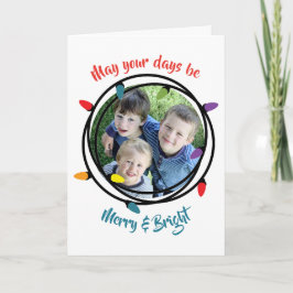 Cartão De Festividades Luzes de Natal alegres & brilhantes