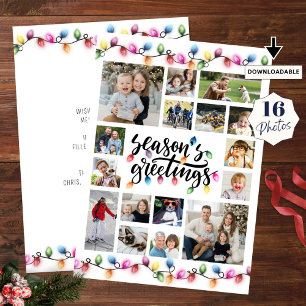 Cartão De Festividades Luzes de Natal Cumprimentos de Temporada 16 Fotos