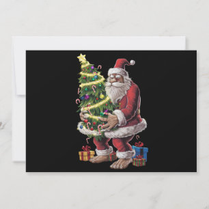Cartão De Festividades Luzes de Natal da Árvore de Bigfoot Xmas Amante do