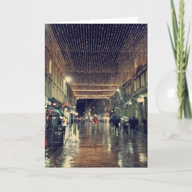 Cartão De Festividades Luzes de Natal em Glasgow, Scotland (Frente)