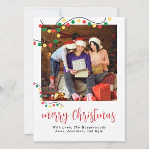 Cartão De Festividades Luzes de Natal Festivas Elegantes Corda 1 Foto