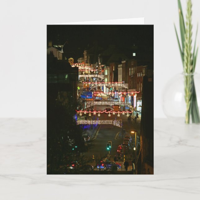 Cartão De Festividades Luzes de Natal Guildford (Frente)