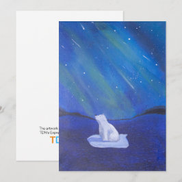 Cartão De Festividades Luzes do Norte e do Urso Polar